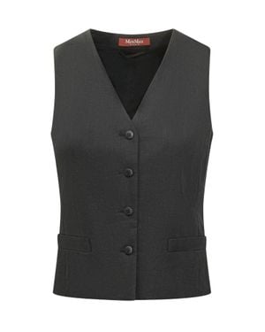 Max Mara Chic Gilet With Button Detail - Black