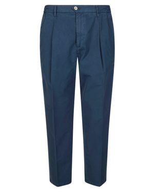 BRIGLIA Elastic Waist Pants With Pinces - Blue