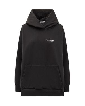 Givenchy Stylish Hoodie Sweatshirt With Logo - Black