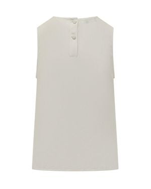 Etro Sleeveless Jacquard Top - White