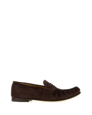 Fendi Suede Crosta Loafers - Brown