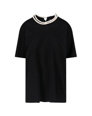 Junya Watanabe Pearl Adorned Cotton T-Shirt - Black