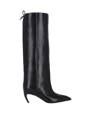 The Attico Pointed Toe Knee-High Boots - Black