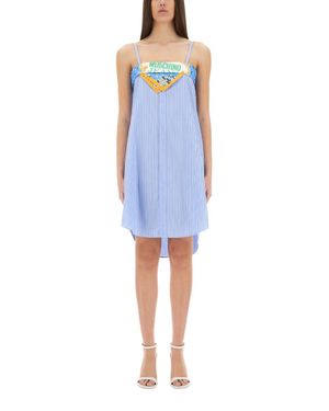 Moschino Patchwork Cotton Dress - Blue