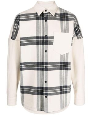 Palm Angels Checked Cotton Overshirt - Gray