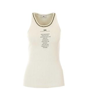 Elisabetta Franchi Knit Top - White