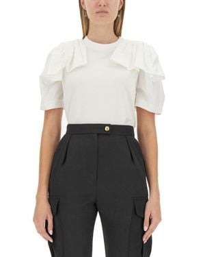 McQueen Ruffled T-Shirt - White