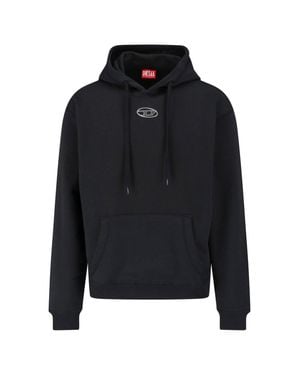 DIESEL Regular Fit Hooded Sweatshirt - Black