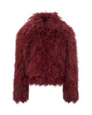 Martha Louis Mongolian Shearling Jacket With Neck - Red