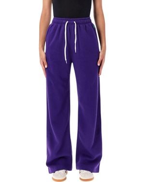 Polo Ralph Lauren Wide-Leg Drawstring Track Pants With Embroidered Pony - Purple