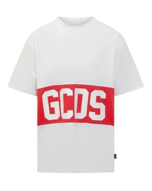 Gcds Graphic T-Shirt With Stampaint Design - White