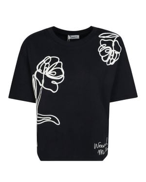 Weekend by Maxmara Embroidered Flower T-Shirt - Black