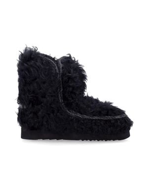 Mou Shearling-Lined Platform Boot - Black