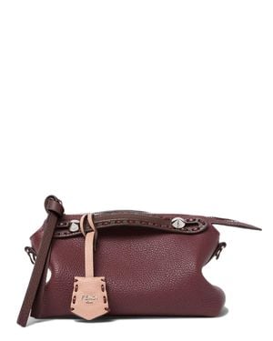 Fendi Selleria-Style Leather Shoulder Bag 12 Cm X 20 Cm X 9 Cm - Purple