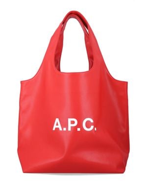A.P.C. Ninon Tote Bag With Logo - Red