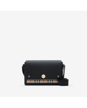 Burberry Mini Leather Shoulder Bag - Black