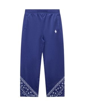 Marcelo Burlon Mini Bandana Print Pants For Kids - Blue