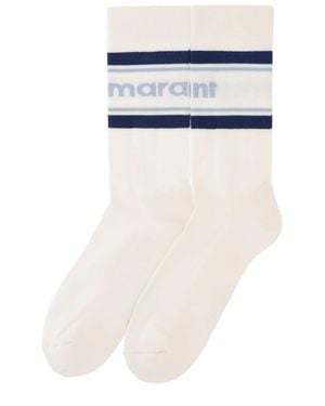 Isabel Marant Comfort Stretch Cotton Socks - Blue