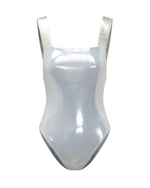 Versace Metallic One-Piece Swimwear - Gray