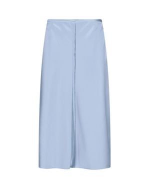Ami Paris Structured Panel Skirt With Cupro-Blend Lining - Blue
