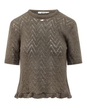 MSGM Cocoa Knit Sweater - Gray