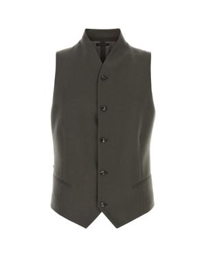 Giorgio Armani Graphite Wool Vest - Gray