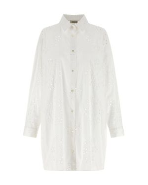 Herno Embroidered Openwork Cotton Shirt For - White
