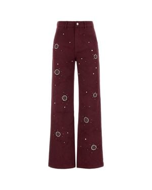 Des Phemmes Embroidered Cargo Pants With Utility Pockets