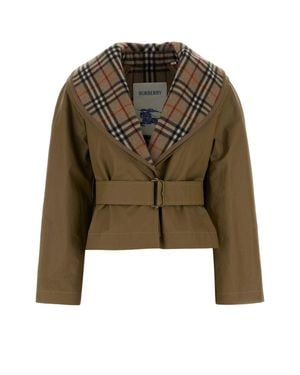 Burberry Checks Shawl Neck Jacket - Green