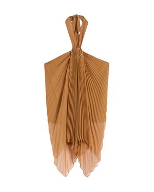 Max Mara Pleated Valzer Top With Knot And Detail - Brown