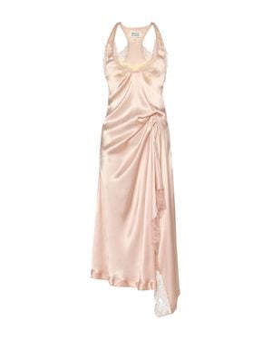 Maison Margiela Lace Trim Silk Satin Midi Dress - Pink