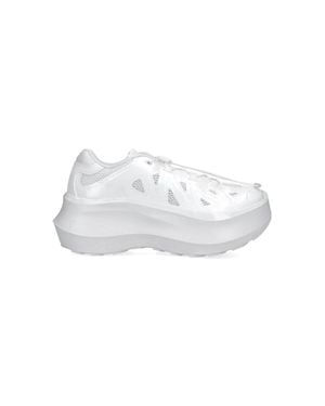 Comme des Garçons Futuristic Sculpted Sole Mesh Sneakers - White