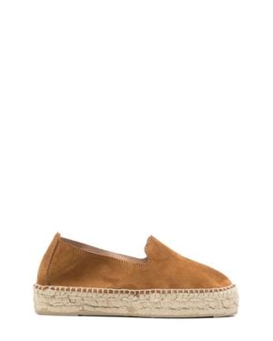 Manebí Suede Braided Raffia Espadrilles - Brown