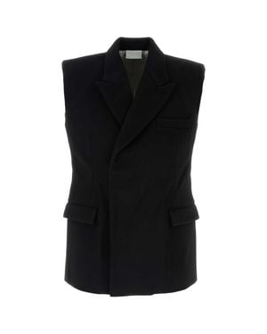 VTMNTS Wool Sleeveless Blazer - Black