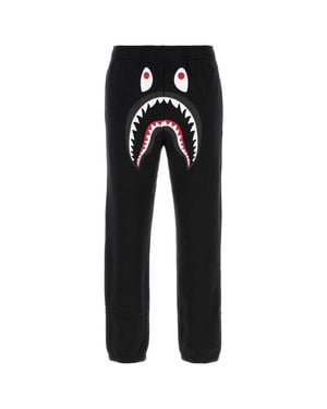 A Bathing Ape Cotton Shark Sweatpants - Black