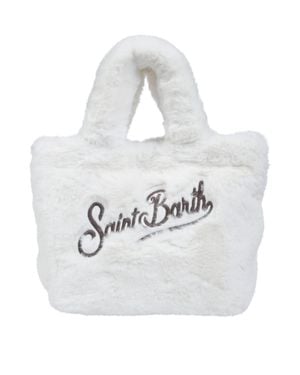 MC2 Saint Barth Mini Vanity Soft Fur Crossbody Bag - White