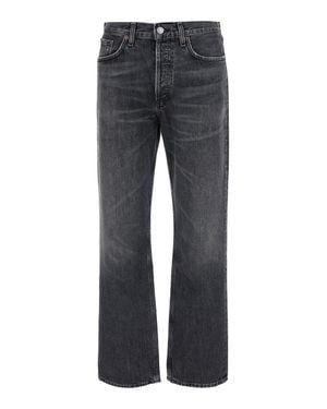 Agolde Regular-Fit Jean With Side & Back Pockets And Frayed Hems - Gray