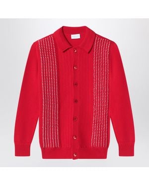 Gucci Knit Button-Front Cardigan - Red