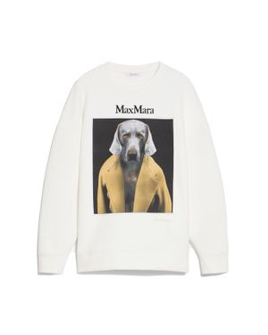 Max Mara Oversized Cotton Sweatshirt With Artist Print - White