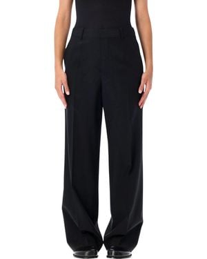 JW Anderson High-Waisted Wide-Leg Wool Pants - Black