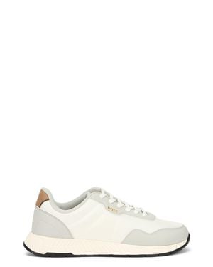 BOSS Style Titanium Lace-Up Leather Sneakers - White