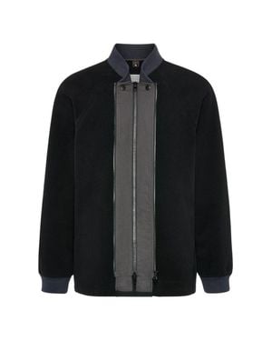 Maison Margiela Wool Zip-Up Bomber Jacket - Black