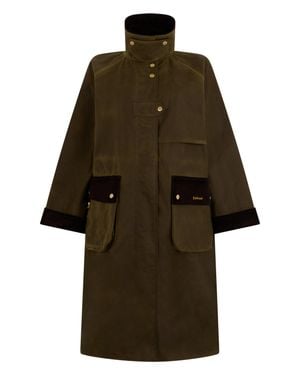 Barbour Long Jacket With Wide Sleeves - Natural
