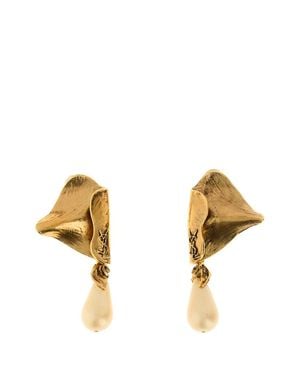 Saint Laurent Cassandre Earrings - Metallic