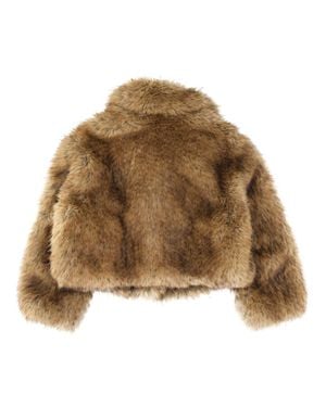 STAND Faux Fur Cropped Jacket - Natural