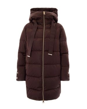 Herno Long Hooded Puffer Coat - Purple