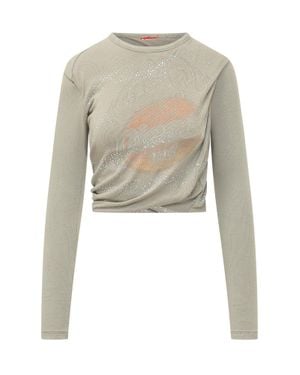 DIESEL Long Sleeve T-Shirt For The Fall Season - White