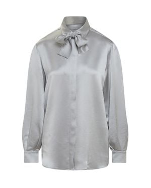 Alberta Ferretti Luxurious Silk Button-Up Shirt - Gray