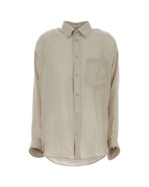 Balenciaga Sand Cupro Oversize Shirt - Gray