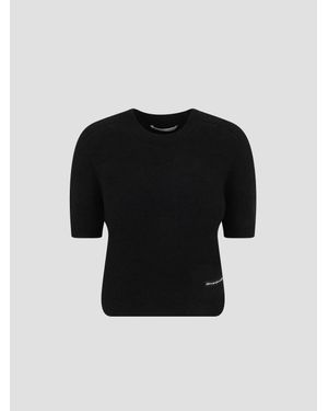 Alexander Wang Knit Logo Crew Neck Tee - Black